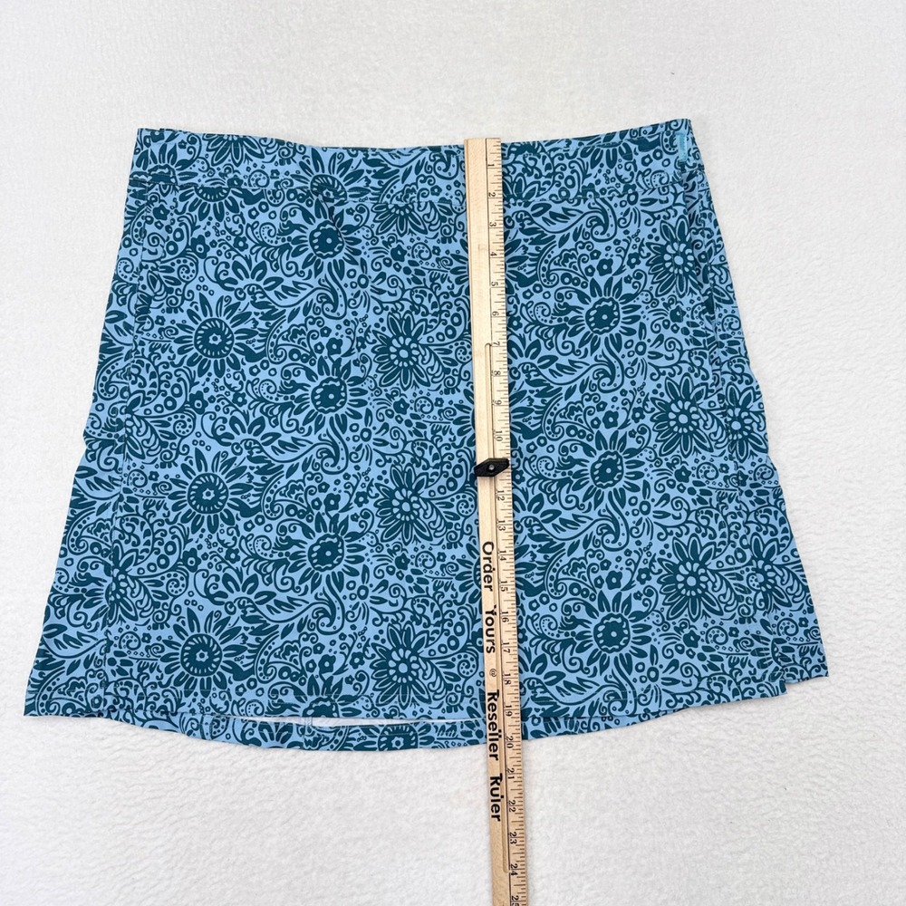 Ripskirt Skirt Size XL Length 1 Blue Floral Hawaiian Vacation Wrap Casual - Picture 8 of 8